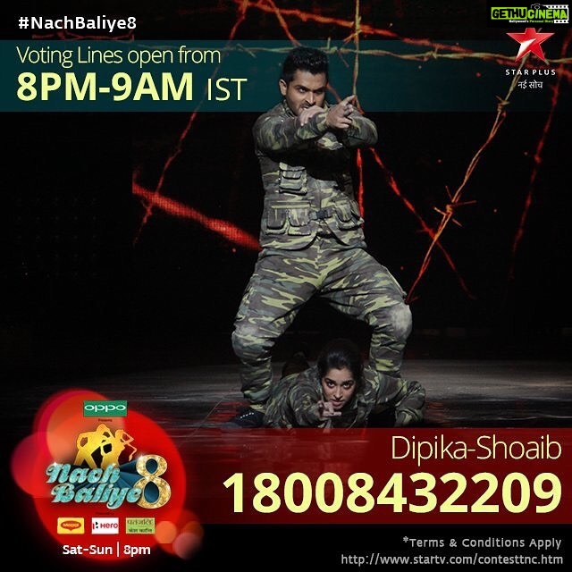 Dipika Kakar Instagram - We need your love & support to continue our journey at #nachbaliye8 ☺♥️ Please #votenow voting lines are open😁