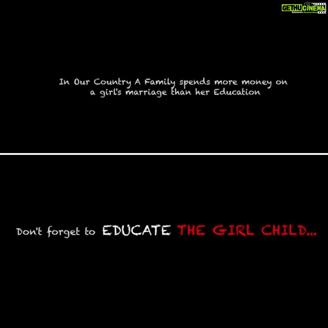 Dipika Kakar Instagram - Hey friends!!!! @meghnanaidu1 has expressed her thoughts about how important it is to educate a girl child through this short film https://www.youtube.com/watch?v=x_Cqv8MKHHI pls watch!!!! Share!!! And support her spread awarness for an important cause #edugirl