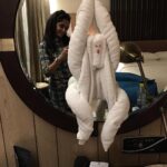 Dipika Kakar Instagram - Came back to my room and this cute towel art was left by the cleaning staff for me.... Isn't it cute 😘😘😘...