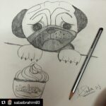 Dipika Kakar Instagram - #Repost @sabaibrahim93 ・・・ ☺#Aww tried alot but failed to make him as cute as cuddle 😝😋 #haha (cuddle jaisa koi dusra ho hi ni sakta) )🐶😘 #cute #pug #pugs #lovethem #sketch #drawing #madebyme #sabaibrahim
