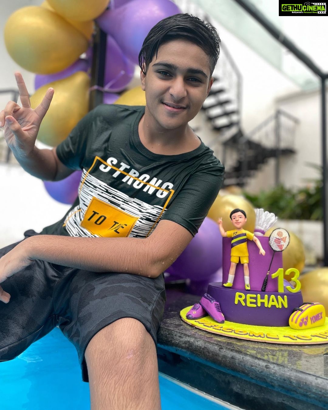 Dipika Kakar Instagram - And the birthday boy with his #birthdaycake that reflects his passion & love for Badminton!!! Again Thank You So Much @dcakecreations Rinku ❤️ for baking & designing & conceptualizing this Cake for Rehan… It made his Birthday Extra special…. We dream it you bake it with all the love ❤️