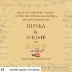 Dipika Kakar Instagram - Watch it guysssss... the making of our dream invite!!!! #Repost @puneet_gupta_invitations (@get_repost) ・・・ Our first episode of RSVP with PUNEET is out! Please subscribe to our Youtube channel to see how our first bride on the show #Dipika got us smitten by her Poetry! LINK IN THE BIO #Dipika #Shoaib #DipikaShoaib #Shoaika #wedding #rsvp #RsvpWithPuneet #WeddingTrend #inspiration #bride #BrideToBe #Wed #Shaadi #2018 #Actor #Actress #ActressLife #Bollywood #Telly #IndianTelly @ms.dipika @shoaib2087