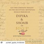 Dipika Kakar Instagram – Watch it guysssss… the making of our  dream invite!!!! #Repost @puneet_gupta_invitations (@get_repost)
・・・
Our first episode of RSVP with PUNEET is out! Please subscribe to our Youtube channel to see how our first bride on the show #Dipika got us smitten by her Poetry! LINK IN THE BIO #Dipika #Shoaib #DipikaShoaib #Shoaika #wedding #rsvp #RsvpWithPuneet #WeddingTrend #inspiration #bride #BrideToBe #Wed #Shaadi #2018 #Actor #Actress #ActressLife #Bollywood #Telly #IndianTelly @ms.dipika @shoaib2087