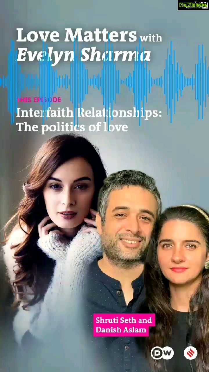 Evelyn Sharma Instagram - What do you think about inter-religious relationships? 🤓 This week on #LoveMatters I chat with a very inspiring couple: Actor Shruti Seth @shru2kill and director Danish Aslam @dontpanic79 💖 about their interfaith marriage! LINK IN BIO! Backed by popular demand, in the season finale of #LoveMatters we dive back into the topic of interfaith relationships in India. In a country where the personal is often political especially in the realm of marriage and religion, I chat with the beautiful Bollywood couple, actor Shruti Seth @shru2kill and director Danish Aslam @dontpanic79 about their interfaith love story, navigating scrutiny on social media & how children give us hope. Our listeners on the episode today, are a young musician couple who married outside their faith and are negotiating judgement, fear and stereotypes in their personal and public lives. Also, check out episode five of the show with @niloufervenk of the @indialoveproject, where we started the conversation about interfaith love in India. Thank you to all our listeners and guests for joining me and sharing their incredible experiences and stories on #LoveMatters season one. I would love to hear your feedback on the episodes -lovematters@dw.com. It would be great if you could rate the podcast on your listening platform. The podcast is a collaboration of DW, Germany's international broadcaster (@dw_euromaxx) and @indianexpress. #Podcast #LoveMatters #India #Love #ModernLove #LovePodcast #Relationships #IndianExpress #LovePodcast #DW #Marriage #Dating #FreedomToLove #InterCaste #Religion #Diversity #Interfaith #Tolerance #Caste #CoupleGoals #Bollywood