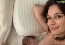 Evelyn Sharma Instagram - When you thought you finally established a routine and then she starts #clusterfeeding!! 🤦🏻‍♀️😩😅👼🏻💪 #smileforthecamera #thingsnoonewarnsyouabout #mummylife
