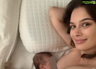 Evelyn Sharma Instagram - When you thought you finally established a routine and then she starts #clusterfeeding!! 🤦🏻‍♀️😩😅👼🏻💪 #smileforthecamera #thingsnoonewarnsyouabout #mummylife