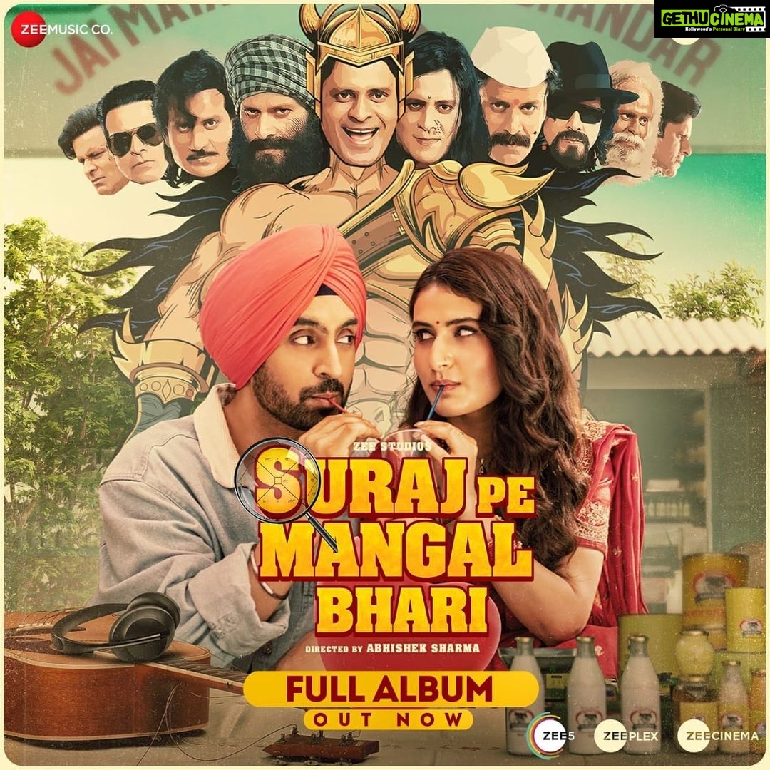 Fatima Sana Shaikh Instagram - Isse pehle ki Mangal pade Suraj pe bhari, listen to the songs jo sab charts pe padenge bhari! š¶ Jukebox out now: Link in Bio #SurajPeMangalBhari releasing in cinemas this Diwali! @bajpayee.manoj @diljitdosanjh #AbhishekSharma @zeestudiosofficial #SurajPeMangalBhari @annukapoor @supriyapilgaonkar @vijayraazofficial @seemabhargavapahwa #ManojPahwa #NeerajSood @nehhapendse @karishmaktanna @nowitsabhi @manuj_not_manoj @vijayphoto007 @danishsabri12 @mohsinshaikhmusic @rohanshankar06 @adityadevmusic @mylemonylife @javedmohsin_official @palakmuchhal3 @kunaalvermaa @vbhorparashar @payaldevofficial @vijayganguly @jyoticatangri @mellowmellow @aishwaryabhandari9 @sanjvsinger @chinmayitripathi @kingshukchakravartyofficial @aslidivyakumar @viploverajdeo #AnshumanMahaley @zeestudiosintl @zeemusiccompany