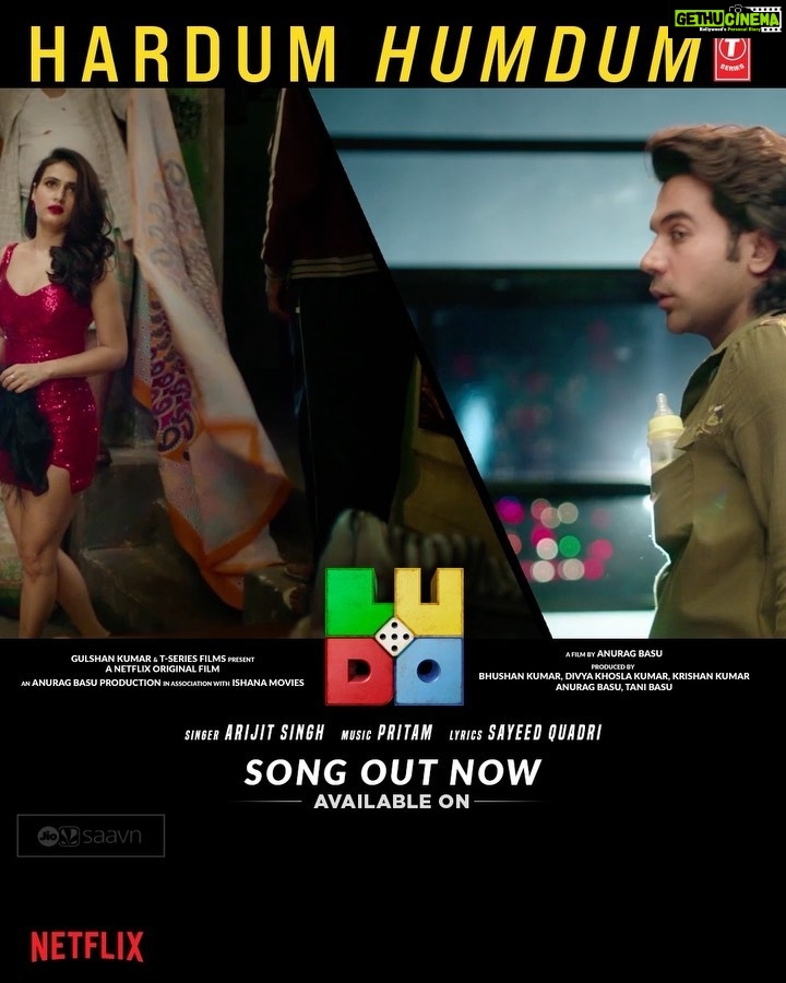 Fatima Sana Shaikh Instagram - Netflix’s #Ludo’s #HardumHumdum, an old school love story of two true lovers, is streaming now on all platforms. Tune in now! @bachchan @adityaroykapur @rajkummar_rao @pankajtripathi @sanyamalhotra_ @fatimasanashaikh @pearlemaany @rohitsaraf10 @inayatverma22 @ashanegi @itsshalinivatsa @anuragbasuofficial #BhushanKumar @divyakhoslakumar @ipritamofficial @tanibasu #KrishanKumar #AnuragBasuProductions @tseries.official @tseriesfilms @arijitsingh @quadri.sayeed @netflix_in @JioSaavn @Gaana @wynkmusic @spotifyindia @applemusic @hungamamusic @itunes @resso_in @amazonprimemusicin