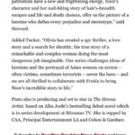 Freida Pinto Instagram - I am so excited to share this piece of news with all of you. At a time in this world where we are all looking at leadership and courage to guide and lead us all back to some semblance of sanity and order, I take great comfort in the quiet strength, grace, intelligence and grit that Noor Inayat Khan possessed in the face of chaos during WW2. A real underdog who was written off as "not overburdened with brains" who ended up being the SOE's first female wireless operator sent into occupied France who helped set up the Secret Armies that would rise up on D-Day, astonishing all those doubted what she was capable of. My true partners in this Claire Ingham (producer), Andy Paterson (producer), Olivia Hetreed (writer), Anand Tucker (director) and my awesome manager Larry Taube... we have something so beautiful here. Thank you for being on this journey with me. I can't wait to bring this to life! Lastly, thank you Nellie Andreeva and Denise Petski for putting together a wonderful write up that honours the work of Noor Inayat Khan.