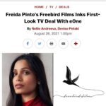 Freida Pinto Instagram - So grateful and excited for this partnership with eOne Entertainment. Women make up one-half of our world so to be given the support and platform to tell some of their stories through my company Freebird Films feels incredible. I feel lucky that I will play my small part in rewriting the way the female narrative will be reclaimed and shaped in history. But I couldn't do this without my partner @emilyverellen and her immensely valuable experience and perspective, her talent and her passion. The heart of the company! Also, @artemisporay your dedication and determination every day is inspiring! We are a small and nimble but truly badass team. Let's go do this!