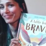 Freida Pinto Instagram - Today we are reading A Little Bit Brave by Nicola Kinnear.