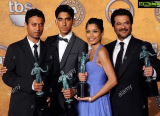 Freida Pinto Instagram - This one has hit me hard. A VOID that can NEVER be filled because there was simply no one like Irrfan Khan. His grace and dignity along with his monumental talent as an artist, actor - a portrayer of humanity in all it's shapes and forms made me not only have deep admiration for him but I instinctively wanted to emulate that grace in my career as well. . . There is a picture from the SAG awards( Irrfan, Dev, me and Anil) that sits on my book shelf in Mumbai and everytime I look at it, I am taken down a memory lane of all things so beautiful and joyous about Slumdog Millionaire and the awards celebrations. And in all of it I have this one beautiful and powerful memory of Irrfan - Unfazed by the glitzy glamour, no matter which Hollywood icon walked past us. Quiet but not silent- his responses to every interviewer were so meaningful and never lacking humour. He was representing India with achingly high levels of grace and dignity. He stood grounded in reality on every world stage, every red carpet- Grateful and so collected! How lucky was I, a complete little mess of a newbie, to have him as a role model! . . For those who know of his talent, you know it cannot be replaced. For those who have not yet been introduced to his talent...Oh, do not deprive yourselves please! His repertoire has something for everyone. Warrior, Namesake, Piku, Maqbool, Life of Pi, The Lunchbox, Paan Singh Tomar and ofcourse Slumdog Millionaire. Start somewhere, anywhere! I promise you...Irrfan Khan will be FOREVER carved in your memories too!