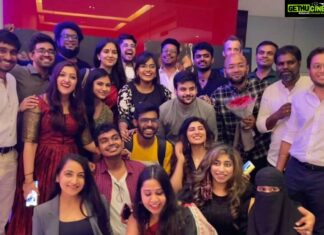 Haricharan Instagram - Yesterday at the Audio Launch of #99Songs Tamil at Sathyam PVR Chennai. Happy Bunch! Hope you have heard the Jukebox on YouTube. I have recorded a beautiful song called #Neeillanaanum Was so excited to see @arrahman sir adorn a new role as a Producer, StoryWriter and a composer. He was being the Host yesterday and showcased his dear product to his Friends, fans, Family and the Press. There s so much intent, detail and Conviction in this Movie and the Soundtrack. I am sure you will Enjoy it. Was so happy to meet the extended Relentless Team of 99 Songs. Caught up for Coffee after so Frikking Long. #99SongsTamil #Arrahman #tamil Sathyam Cinemas