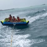 Helly Shah Instagram - Bumping and banging our head and arms into eachother to holding the handle of the tube boat to screaming and laughing and talking with one another , this was definitely a SUPER FUN ride at @kandima_maldives 🤩😍🔥 . . PS - By the way this was way more faster than what it looks on the camera 📸 Also maaf kiya jaaye for poor video quality 🙄🤷🏼‍♀️ Insta does this everytime 😑 Kandima Maldives