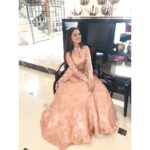 Helly Shah Instagram - Embracing the summer in this beautiful #peachy outfit 🧡 by @the_adhya_designer . Jewellery by - @aquamarine_jewellery