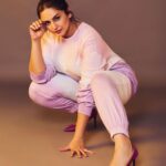 Huma Qureshi Instagram - On the prowl … #lioness #lilac #fashion #athleisure Outfit - @howwhenwearclothing Hmu - @makeupby_mahimawachher Styled by @who_wore_what_when Photography- @chandrahas_prabhu