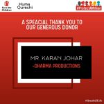 Huma Qureshi Instagram - Thank you @karanjohar for your kindness and generosity. It means so much to us .. and will go a long way in helping to set up this hospital in Tilak Nagar , Delhi. Your donation will impact so many lives at this facility.. thank you for being YOU #grateful #love #blessed @savethechildren_india @dharmamovies