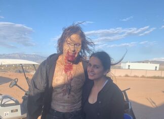 Huma Qureshi Instagram - Me and the super talented @stunt_batman aka Zombie King seen in happier times ... Slide to see me teaching him some scary moves 🤣🤣🤣 🧟‍♀️ 🧟 Chalo darra kar dikao sabko !!! Shabaash !! #shoot #tbs #armyofthedead #aotd #zombie #zombies #shootshenanigans #zacksnyder #scary