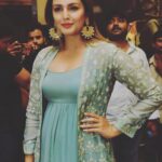 Huma Qureshi Instagram - Thank you dressing me up @anitadongre Lovely outfit and jewelry for #Kaala promotions 🖤🖤 #promotions #humaqureshi #summer #dressing #actorslife @theanisha