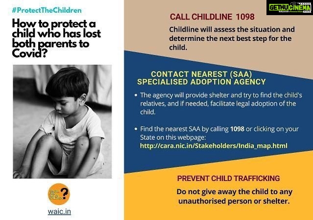 Iswarya Menon Instagram - It shatters my heart to see kids lose their parents due to COVID .. we need to save these innocent souls . Plz call the Childline 1098 or plz reach out to @waic_campaign , @ab_hi_na_ya_ they will help them out immediately. PleAse share this 🙏🏼