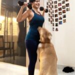 Iswarya Menon Instagram - Workout sessions with miss @coffeemenon 🧿🐶 .