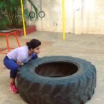 Iswarya Menon Instagram - It’s been long since I posted a workout video! 🤪 So here it goes .. Love tyre flips ❤️💪 . #fitfabcurvy