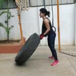 Iswarya Menon Instagram - Throwing back to this, when I could flip a 80kg tire.. 😈 You never know your limits until you push yourself to them 💪 . #strongnotskinny 💪