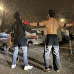 Jackky Bhagnani Instagram - Its snowtime with my Hero no. 1! ❄️😉 #Ganapath @tigerjackieshroff 💙