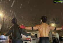 Jackky Bhagnani Instagram - Its snowtime with my Hero no. 1! ❄️😉 #Ganapath @tigerjackieshroff 💙