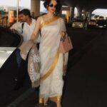 Kangana Ranaut Instagram - Let’s all pledge our support to the artists of the handloom industry, the weavers who create marvellous Handlooms. They contribute a lot to the National Pride. Come together and celebrate the #NationalHandloomDay by pledging our support to them. Here, #KanganaRanaut is wearing an authentic Maheshwari Saree for her trip to Masheshwaram.