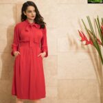 Kangana Ranaut Instagram - #KanganaRanaut in a killer red @burberry dress for the 1st day of Interviews for the promotion of #JudgementallHaiKya. . . . . Styling - @shnoy09, @stylebyami, @mala_agnani Makeup - @chettiaralbert Hair - @hairbyhaseena Photo - @arorachinmay, @thecinemadreamer . . . . . @balajimotionpictures #TrustNoOne The Oberoi, New Delhi