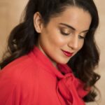 Kangana Ranaut Instagram - #KanganaRanaut in a killer red @burberry dress for the 1st day of Interviews for the promotion of #JudgementallHaiKya. . . . . Styling - @shnoy09, @stylebyami, @mala_agnani Makeup - @chettiaralbert Hair - @hairbyhaseena Photo - @arorachinmay, @thecinemadreamer . . . . . @balajimotionpictures #TrustNoOne The Oberoi, New Delhi