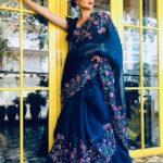 Kangana Ranaut Instagram - When Blues are indomitable, wear the darkest hue . Saree - @anushreereddydesign Hair - @hairbyhaseena Make up - @chettiaraalbert Styled by @stylebyami #KanganaRanaut #SareeLove #sareefashion #Manikarnika