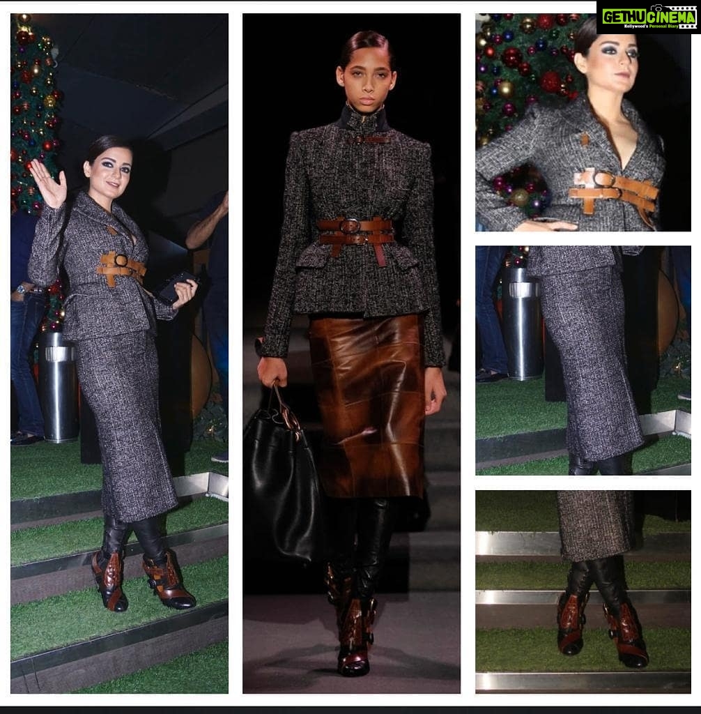 Kangana Ranaut Instagram - #KanganaRanaut Rocks #TomFord Style Jacket: @tomford Boots: thigh high buckle boots by @tomford Tweed zip skirt by @tomford