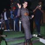 Kangana Ranaut Instagram - Behold! The slay queen is here. #KanganaRanaut at the Manikarnika party by @neeta_lulla Jacket: @tomford Boots: thigh high buckle boots by @tomford Tweed zip skirt by @tomford #Tomford #Ootd #Queen #merrychristmas