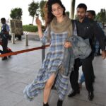 Kangana Ranaut Instagram - Oh-so-chic! Dress- @ralphlauren Cashmere scarf- @zadigetvoltaire Backpack- @louisvuitton #AirportDiaries #airportfashion #Airportlook #Travelfashion #ootd #picoftheday