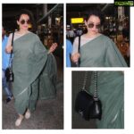 Kangana Ranaut Instagram - Rocking the Saree Look. CottonSaree by @runawaybicycle Bag: #Chanelboy by @chanelofficial Shoes : @hm Shades: @dior . . . . #AirportDiaries #AirportLook #queen #sareelove #Ootd #airportoutfit #airportfashion #dior #hm #hnm #sareefashion #saree #indianfashion #celebrity #bollywood #celeb #celebstyle #bollywoodactress #bollywoodfashion