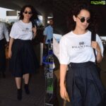 Kangana Ranaut Instagram - The ever so stylish #KanganaRanaut spotted at the #mumbai airport as she leaves for the Maheshwaram schedule of #Manikarnika . #airportdiaries
