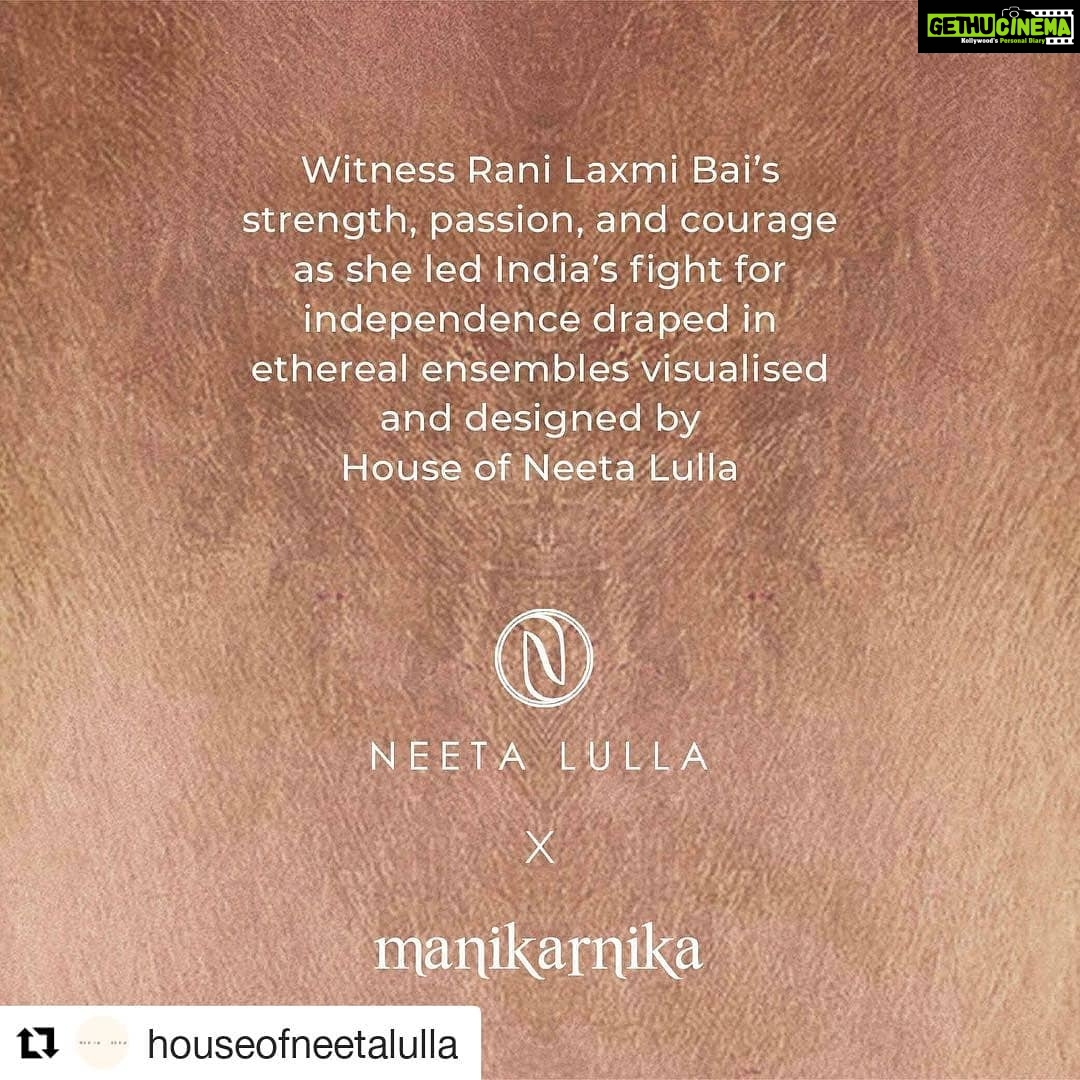 Kangana Ranaut Instagram - #Repost @houseofneetalulla (@get_repost) ・・・ Rediscovering the surreal world of courage, valour & Sacrifice. @neeta_lulla outlines the historical journey of Rani Laxmibai of Jhansi designing timeless pieces of clothing for the upcoming film MANIKARNIKA featuring @team_kangana_ranaut. — #Manikarnika #NeetaLullaforManikarnika #CostumeDesign #NeetaLullaDiaries