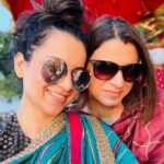 Kangana Ranaut Instagram - I can see any impossible dream everyone can oppose me but when she looks at me with that gleam in her eyes I know it will be done. Ghee to my fire, my sister Rangoli, thank you, lovely time we had in Udaipur now heading home to attend Dham being organised by my parents 🌹