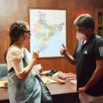 Kangana Ranaut Instagram – These are some stills from yesterday’s early morning scene discussion with my absolutely talented and most affectionate director A.L Vijay ji, there are many amazing places in this world but the most soothing and comforting to me is a film set #thalaivi