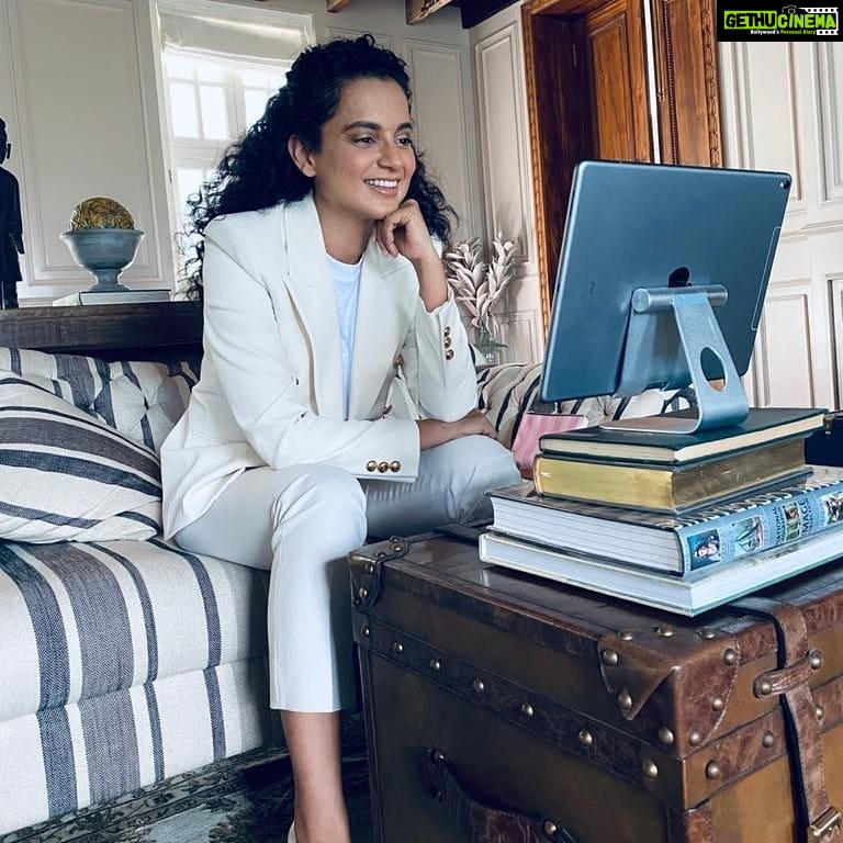 Kangana Ranaut Instagram - #KanganaRanaut serving French Riviera glamour straight from her home as part of the virtual India Pavilion red carpet at #Cannes2020 @ficci_india