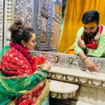 Kangana Ranaut Instagram – Went to Radha Janmbhumi in Barsana …. Priest gave me a perfume and a pan and said Shri Radhe smelt heavenly all the time … which Shri Nath loved but he wasn’t allowed to meet her so he dressed as a women to come to see her in this temple of Shri Radhe where her baby form is worshipped Shri Krishna is worshipped as a Gopi as in dressed in female clothes … 
After Shri Krishna left Gokul there is not much information about Radhe … many say Radha was pink like rose, beautiful like a spell and older to Krishna and also they were related in some way… also in those days as soon as a girl child was born her husband was decided so some say technically she was married as well … but when Krishna left Gokul he gave his flute to Shri Radhe and told her he will never play flute again … and he never did.. after that Radha had a family and children as well …
But not many know when Gokul was gloomy, depressed and hopeless after Krishna left, Shri Radhe played his flute and did Raasleela just how Krishna used to on the shore of Yamuna …
Like I say history conveniently cut out our women and their contribution to man kind may be Krishna knew this so he told Shri Radhe … 
My name will never be uttered without you and Krishan will always come after Radha …
Radhe Krishan 🙏
It was a beautiful day ❤️