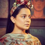 Kangana Ranaut Instagram - Frida Kahlo vibes ✅✅✅ . Outfit : @toraniofficial Footwear : @oceedeeshoes Styling : @stylebyami @shnoy09 @tanyamehta27 Make up : @loveleen_makeupandhair Hair : @hairbyhaseena Picture credit : @ravindupatilphotography