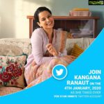 Kangana Ranaut Instagram - Resolution nahi, chalo khudse Panga lete hain! #KanganaRanaut is here to support you as she takes over @foxstarhindi's Twitter handle on the 4th of January. Tell us about your Panga using #MyNewYearPanga
