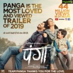 Kangana Ranaut Instagram - Hamari family se aapki family ko bahut bada thank you. Jo sapne dekhte hain woh #Panga lete hain! . . . . . . . . @foxstarhindi @ashwinyiyertiwari @jassie.gill @therichachadha @neena_gupta @yagyabhasin @mehrotranikhil @shankarehsaanloy #JavedAkhtar @saregama_official