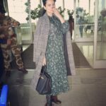 Kangana Ranaut Instagram - Spotted #KanganaRanaut at the airport in what we call a perfect Fall-Winter look. An oversized dress paired with a vintage-inspired duster coat, leather rights and statement boots. 😍😍😍