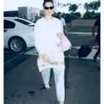 Kangana Ranaut Instagram - Queen is a source of pure OOTD inspiration! 😍🤩 . . Here, she was spotted at the Mumbai Airport where she was taking a flight to Rajkot! . . . This beautiful suit is gifted by a friend! 🥰 Navratan Diamond Neckpiece 🤤 Shades: @tomford Footwear: @esprit Bag: @givenchyofficial . . . . #KanganaRanaut #airportoutfit #airportstyle #airportfashion