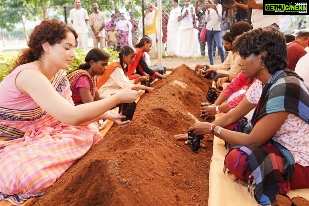 Kangana Ranaut Instagram - #KanganaRanaut being the promoter of afforestation in the country, participated in Green India Mission today where she planted saplings for a Greener India. . . . . . . . . . #GreenIndia #GreenIndiaMovement @isha.foundation #CauveryCalling