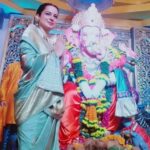 Kangana Ranaut Instagram - He brings a rainbow for every storm, a smile for every tear, a promise for every care, and an answer to every prayer. #GanpatiBappaMorya Here, Kangana Ranaut was spotted at Andheri Cha Raja in Mumbai.